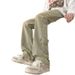 Nordmann Yellow Mud Retro Flared Jeans For Men Loose Straight Leg Cool Trendy American High Street Vibe Casual Long Pants_mkmklike.com