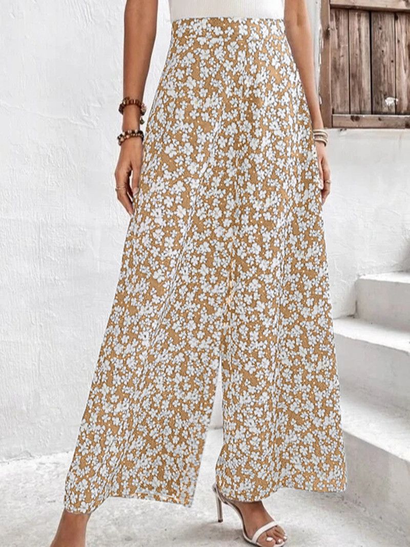 women's clothing small floral loose casual waist trousers_mkmklike.com