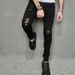 Men's Solid Color Ripped Casual Jeans_mkmklike.com