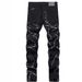 Men's Slim Fit Skinny Jeans Stretchy Irregularly Shaped Multi Processed With Embroidery For Fashionable Trousers_mkmklike.com