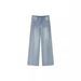 Gypsophila Rhinestone Heavy Craft Jeans For Women, Autumn And Winter Design, Loose Straight Wide-Leg Slimming Pants With_mkmklike.com