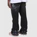 2025 Fashion Men's Clothing New Cowboy Pants Men's Straight Jeans Fashion Ins Hot Elastic Embroidery Straight Jeans_mkmklike.com