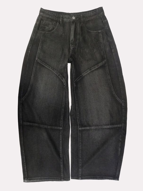 Vintage Washed Baggy Jeans – 90s Streetwear Relaxed Fit Denim Pants With Slight Flare (S-XXL, Unisex, Y2K Retro Style, Non-Stretch Cotton Blend)_mkmklike.com