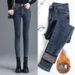 Women's High Waist Stretch Skinny Jeans Winter Fleece Lined Slim Fit Denim Pants Casual Trousers_mkmklike.com