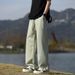Men's Tencel Jeans – Summer Straight-Leg Relaxed Fit Pants With Airflow Fabric, Lightweight & Draped Wide-Leg Design, Casual Breathable Trousers_mkmklike.com