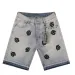 Vintage Pu Leather Logo Embroidery Summer Shorts Jeans For Men Washed Straight Casual Five Point Pants Oversized Denim Short_mkmklike.com