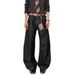 Men's Clothing Redline Men's Raw Denim Jeans Cleanfit Black Flared Pants Loose Fit Wide Leg Straight Cut For Formal & Casual_mkmklike.com