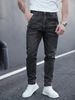 Men's Jeans, Elastic Denim, Dark Gray Leggings, Multi Craft Design, Slim Fit And Slimming Men's Pants_mkmklike.com