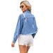 Women's Clothing New Washed Casual Hole Denim Short Jacket Top Trend_mkmklike.com