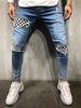 European And American Men's Hip-hop Quality Tight Slim-fit Ripped Pants New Men's Badge Slim-fit Jeans Trendy_mkmklike.com