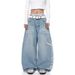Alphabet Printed Jeans Men's Straight Loose Scimitar Wide Legs American High Street Pants Trendy Brand Ruffian Handsome Retro Trousers_mkmklike.com