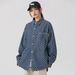 Men's Clothing Retro Autumn New Long Sleeved Shirt Jacket Couple Trendy Jacquard Denim Shirt_mkmklike.com