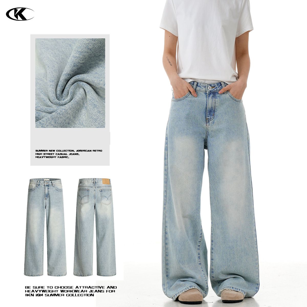 Men's Clothing Men's & Women's Classic Straight-Leg Jeans | Comfortable Loose Fit | Vintage Wash | Slimming & Stylish | Casual Everyday Wear_mkmklike.com