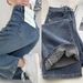 Women's Clothing Vintage High-Waisted Flare Jeans For Women - Stretchy Denim Wide-Leg Trousers With Comfort Fit, Retro Blue_mkmklike.com