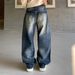 Men's Clothing Embroidered Jeans Unisex Streetwear Embroidered Jeans – Unisex Heavy-Duty Studded Denim Pants (L-XXXL) | Vintage Washed Blue_mkmklike.com