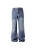 Men's Clothing Vintage Washed Blue Jeans For Men - 90s Relaxed Fit With Slight Flare & Distressed Details (Clean Fit Aesthetic)_mkmklike.com