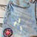 Trendy Men's Summer Denim Shorts 5/4 Length Ripped Distressed Embroidered Patchwork Street Style_mkmklike.com