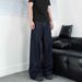 Washed Dark Blue Jeans Men's Spring Autumn Straight-leg Loose European And American High Street Vibe Style Trousers_mkmklike.com