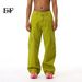 EF JEANS | 2024 New Vintage Simple Large Pocket Color Semi-elastic Waist Overalls Fruit Green Jeans_mkmklike.com
