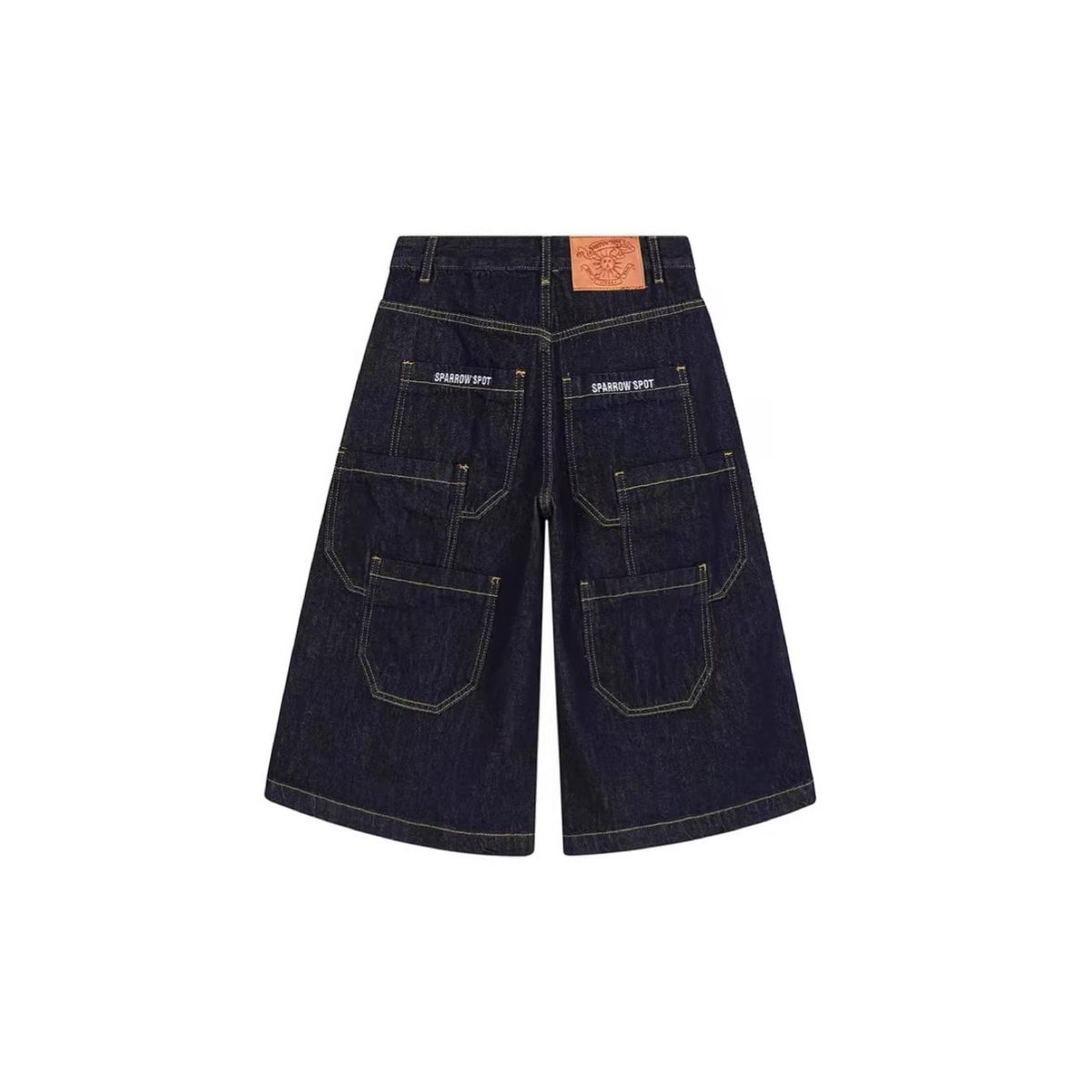 Retro American Street Style Washed Denim Capri Pants Multi Pocket Loose Wide Leg For Men And Women New Summer Fashion_mkmklike.com