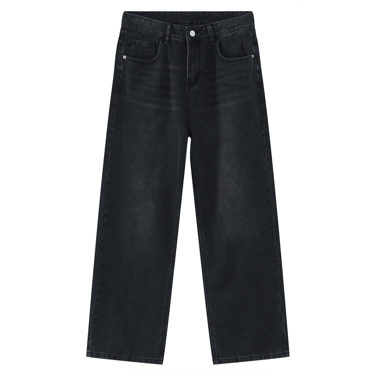 Men's Clothing color wide leg pants straight loose straight washed white jeans for men and women_mkmklike.com