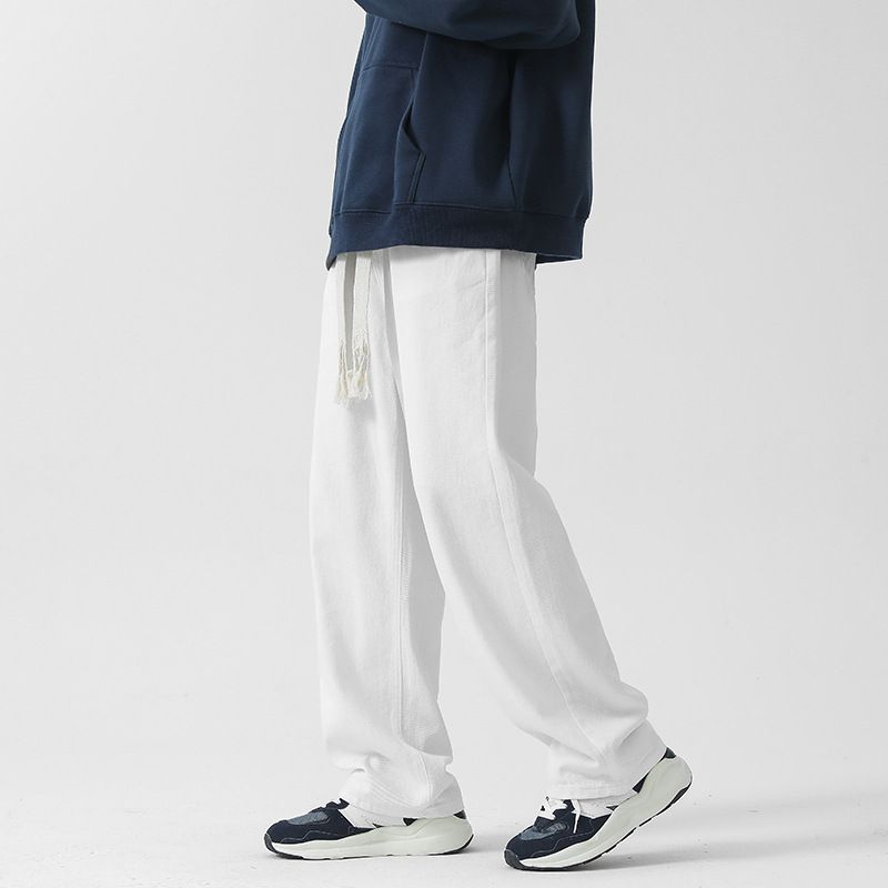Men's Clothing Men's Straight Leg Wide Leg Jeans Trendy High Street Loose Casual Trousers Unisex Style Spring Summer_mkmklike.com