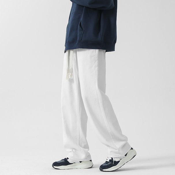 Men's Clothing Men's Straight Leg Wide Leg Jeans Trendy High Street Loose Casual Trousers Unisex Style Spring Summer_mkmklike.com