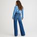 Women's High Rise Wide Leg Denim Pants - Comfortable Stretch Jeans For Casual & Office Wear, Classic Blue & White Wash Options_mkmklike.com