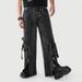 Men's Clothing Zipper Multi Pocket Trendy Flared Pants High Street Straight Wide Leg Jeans_mkmklike.com