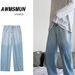 Men's Clothing Spring And Autumn Men's Jeans Trendy Gradient Straight Trousers Loose Wide Leg Fashion Daddy Pants_mkmklike.com