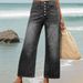 Women's Stretch Loose Cropped Jeans Button Up Casual Loose Fit High Waist Ankle Jeans Denim Trousers_mkmklike.com