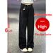 Adjustable High-Waisted Jeans For Petite Women, Autumn Wide-Leg Straight Loose Slimming Draped Long Pants Trendy_mkmklike.com