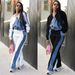 Women's Clothing Denim Patchwork Suit Jacket Trousers Two Piece Suit_mkmklike.com