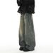 Men's Washed Distressed Patchwork Jeans Straight Leg Loose Fit Wide Leg American High Street Style Trendy Cool Retro Long Pants_mkmklike.com