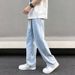 Vintage American Straight-Leg Jeans – Relaxed Fit Stretch Denim Pants With Adjustable Drawstring For Men_mkmklike.com