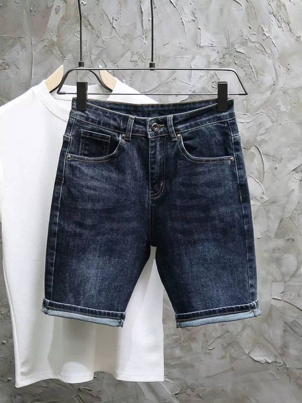 Men's Clothing Blue Denim Shorts Men's Retro Stretch Shorts Men's Shorts Trendy Breeches Summer Thin_mkmklike.com