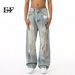 EF JEANS | 2024 New Product Niche Personality Old Wasteland Style American Dirty Dyed Graffiti Jeans High Street Tide_mkmklike.com