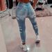 K Elastic Ripped Women's Jeans Skinny Fashion Trendy Bootcut Pants_mkmklike.com
