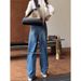 Vintage Blue Wide-Leg Jeans For Women - High Waist Loose Fit Plus Size Denim Pants High-Waist Magic_mkmklike.com