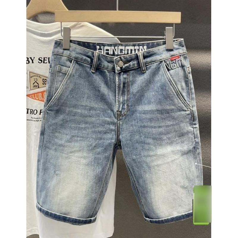 Men's Clothing Denim Shorts Summer Thin Loose Trendy Brand Five Point Mid Length Pants Korean Style Trendy Breeches_mkmklike.com