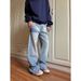 Light Blue Flared Jeans For Men Summer Trendy And Stylish Straight Leg Trousers_mkmklike.com