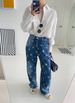 Summer High-Waisted Loose Fit Floral Straight Leg Slimming Jeans For Women_mkmklike.com