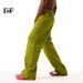 EF JEANS | 2024 New Vintage Simple Large Pocket Color Semi-elastic Waist Overalls Fruit Green Jeans_mkmklike.com