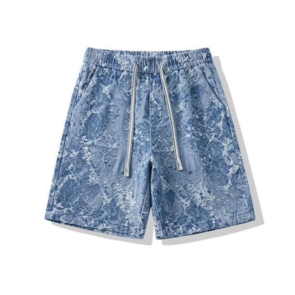 Men's Clothing Denim Shorts Summer New High Street Loose Personality Trend Straight Beach Pants Shorts_mkmklike.com