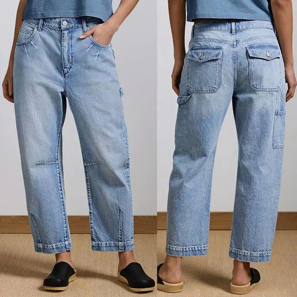 Women's Clothing Women's Retro Washed Sickle Style Stretch Denim Trousers Multi Pocket Fashion For Formal & Casual For Women_mkmklike.com