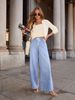 High-Waisted Wide-Leg Jeans For Women – Adjustable Drawstring Comfort Denim Pants (Classic Blue, S-XXL)_mkmklike.com