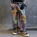 Men's Clothing Men's Premium Graffiti-Print Straight-Leg Jeans – Oversized Fit, Artistic Paint Splatter Design, Cotton Denim (S-3XL, Multi-Color)_mkmklike.com