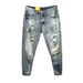 Men's Clothing Cut Label Clearance Special Price Trendy Casual Hole Nine Point Beggar Jeans Men Autumn_mkmklike.com