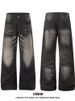 Cleanfit Unisex Vintage Washed Straight Leg Jeans | American High Street Style With Subtle Whiskering_mkmklike.com