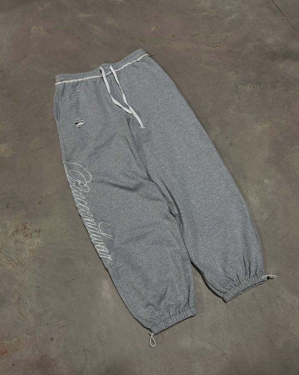 Men's Vintage Embroidered Drawstring Joggers – Streetwear Cotton Cargo Pants With Retro Stitching, Loose Fit Casual Trousers_mkmklike.com